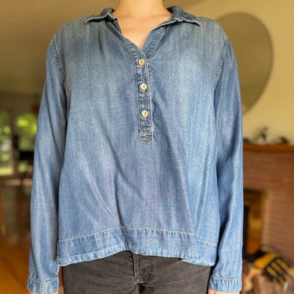 Cloth & Stone 💖 Cute denim top. EUC from Anthropologie. - Picture 12 of 14
